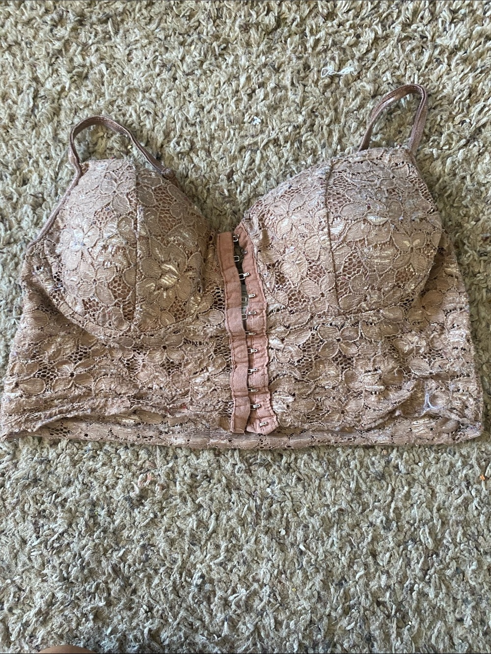 Bozzolo Lace Longline Bralette in Dusty Rose